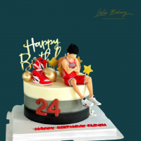 Ombre Black Basketball Player Cake