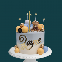 Ombre Blue Bear with Stars Cake