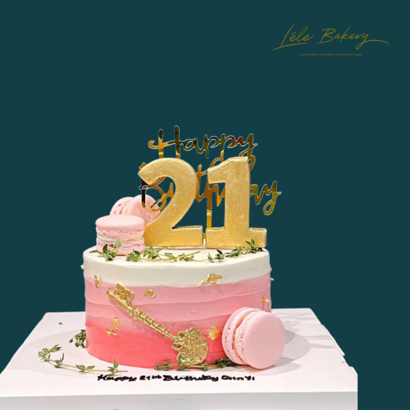 Ombre Pink 21st Birthday Cake