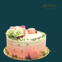 Ombre Pink and Floral Cake