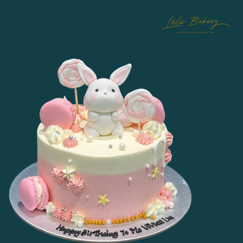 Ombre Pink Bunny Cake