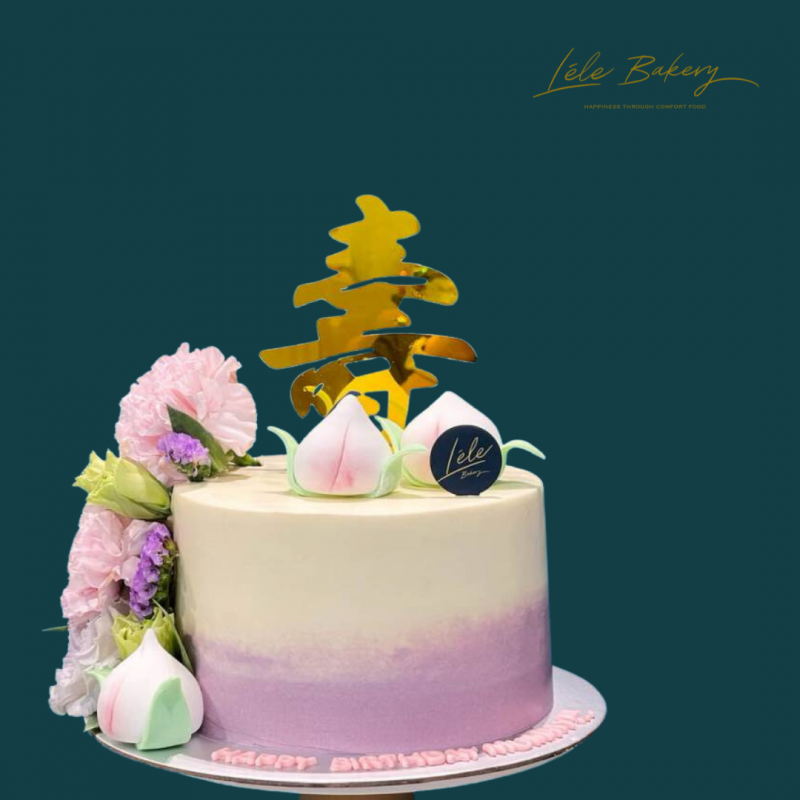 Ombre Purple Floral Longevity Cake