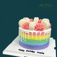 Ombre Rainbow Macarons Cake