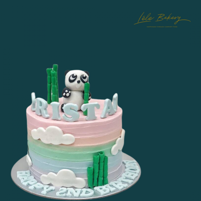 Ombre Rainbow Panda Cake