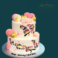 Painted Flowers Longevity Cake