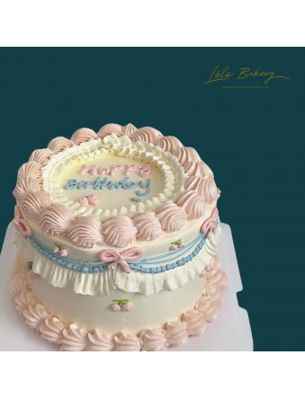 Pastel Pink and Blue Vintage Cake