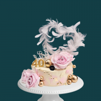 Pink and Gold Floral Cake