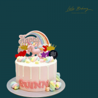 Pink and Rainbow Unicorn Cake