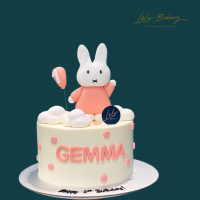 Pink and White Miffy Cake