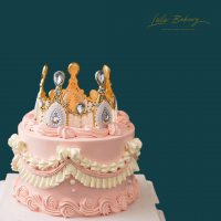 Pink Princess Crown Cake