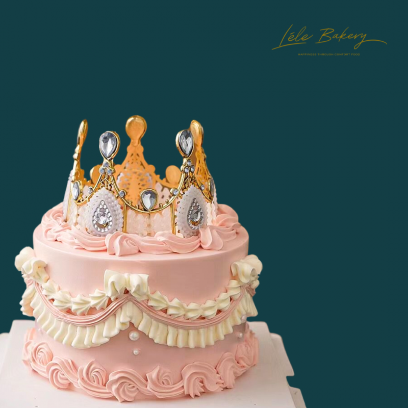 Pink Princess Crown Cake