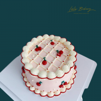 Pink and White Cherries Vintage Cake