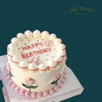 Pink and White Flower Cake