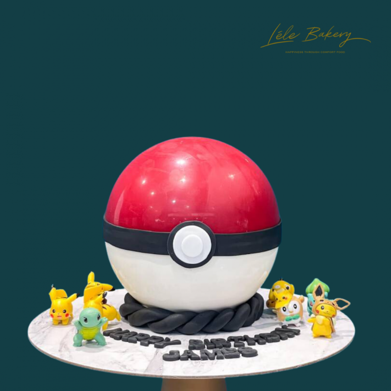 Pokeball Pinata Cake