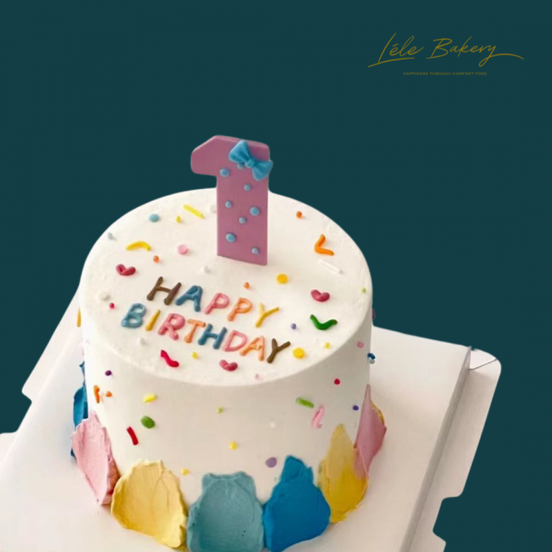 Rainbow 1st Birthday Cake