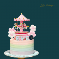 Rainbow Carousel Cake