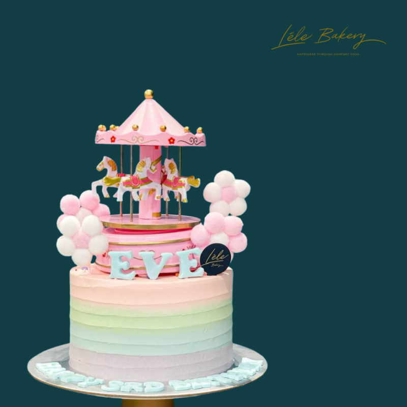 Rainbow Carousel Cake