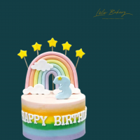 Rainbow Clouds and Stars Cake