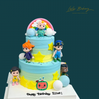 Rainbow Cocomelon and Friends Cake