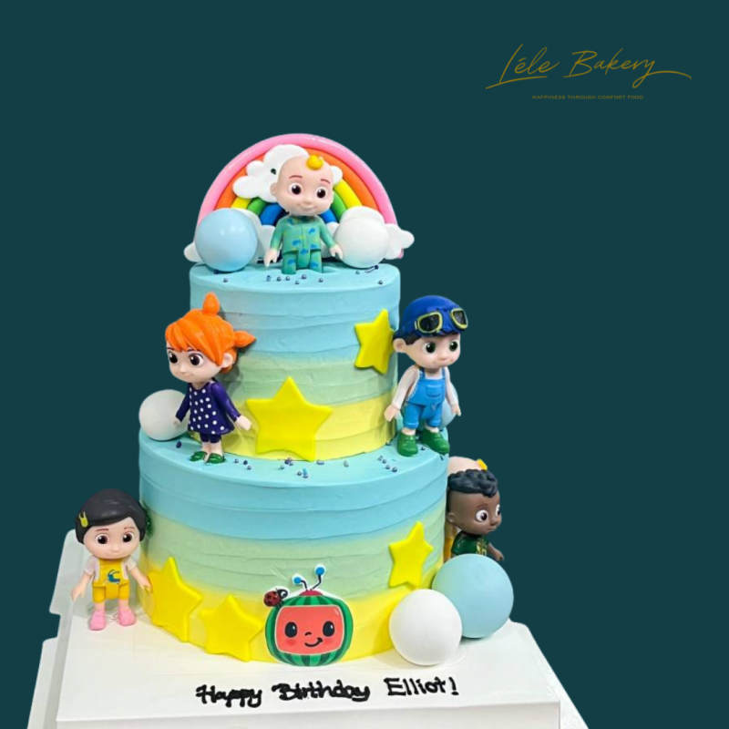 Rainbow Cocomelon and Friends Cake