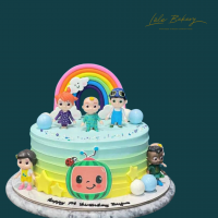 Rainbow Cocomelon and Friends Cake