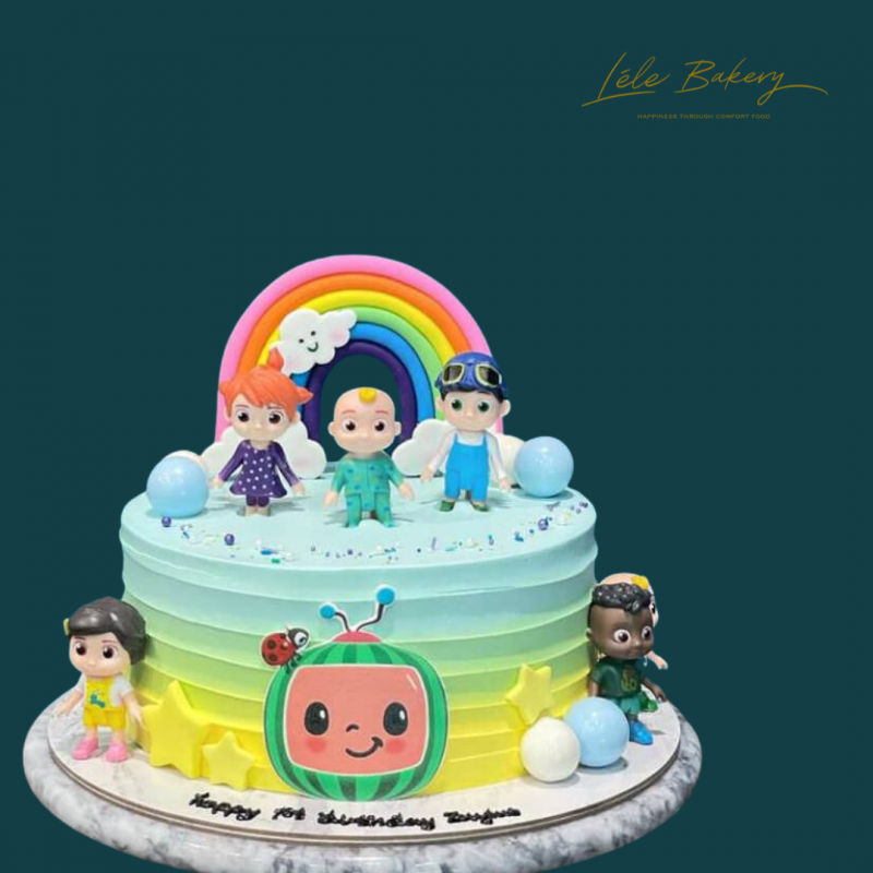 Rainbow Cocomelon and Friends Cake