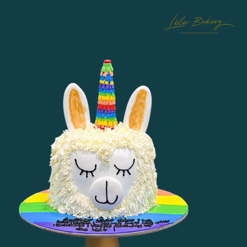 Rainbow Llama Cake