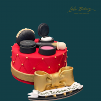 Red Quilted Cosmetic Cake