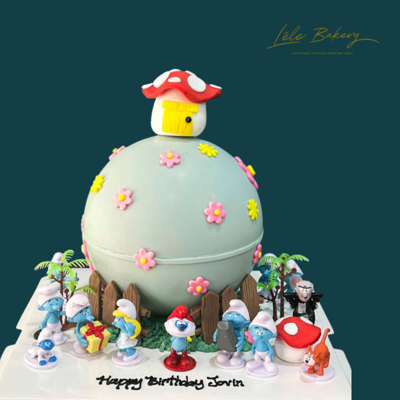Smurf Pinata Cake