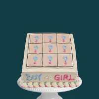 Tic Tac Toe Gender Reveal Cake