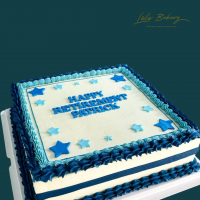 Traditional Blue Birthday Cake