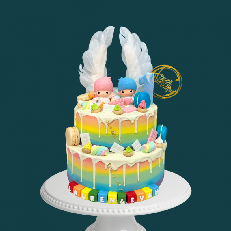 Twin Star Rainbow Cake