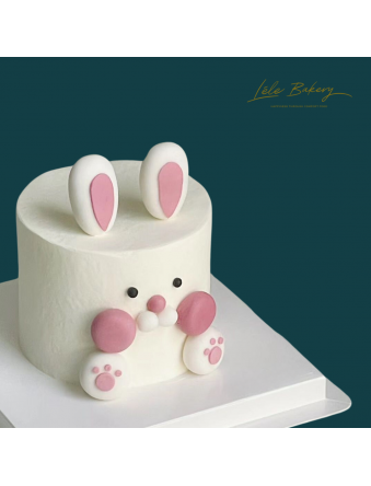 White Cute Bunny Cake