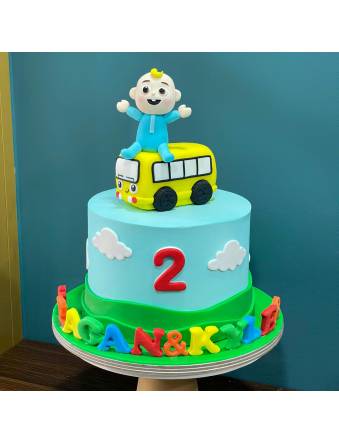 Yellow Bus with Baby JJ Cake