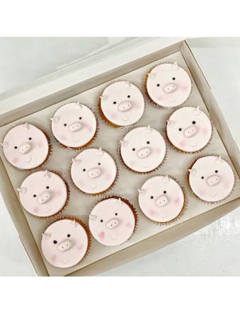 2D Pig Cupcakes