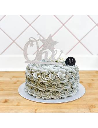 Grey Rosetta Cake