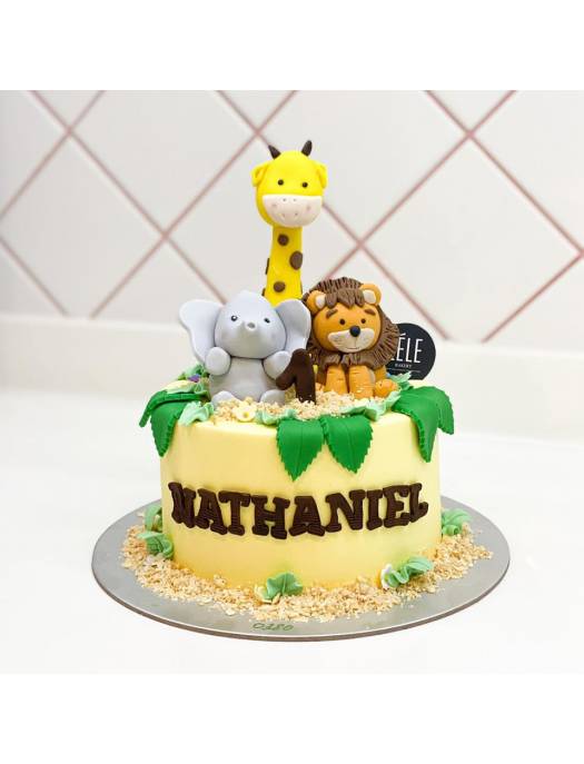 Savanah Animals Cake - | Kids Animal Birthday Cake