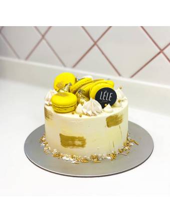 Gold Macarons Cake
