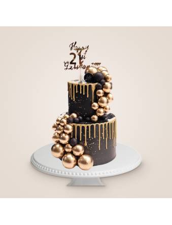 Black and Gold Elegance Cake