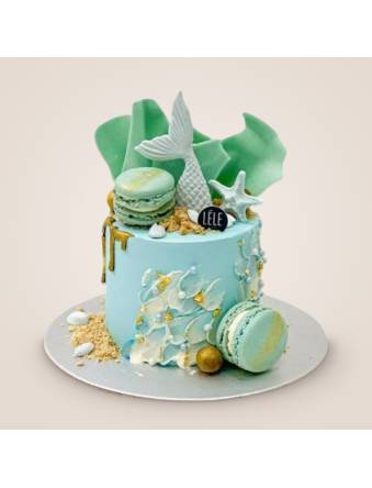 Mini Blue Mermaid Tail Cake