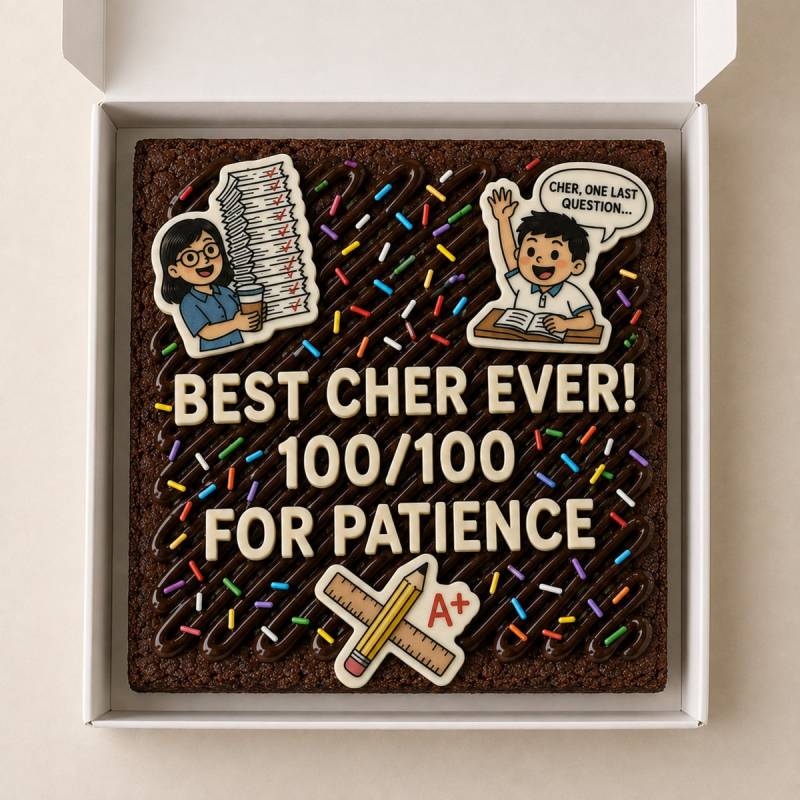 Teachers' Day Message Brownie Slab (5 inch)