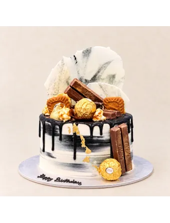 Black and White Chocolate and Biscuit Cake