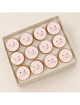 2D Pig Cupcakes