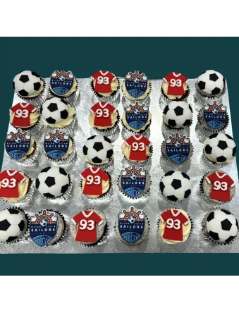 Soccer Ball and Football Club Cupcakes