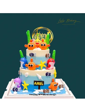 Baby Shark Pond Cake