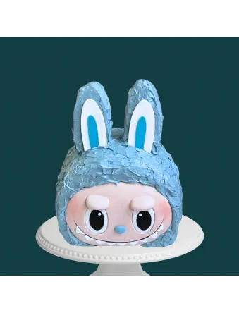 Blue Labubu-Inspired Cake