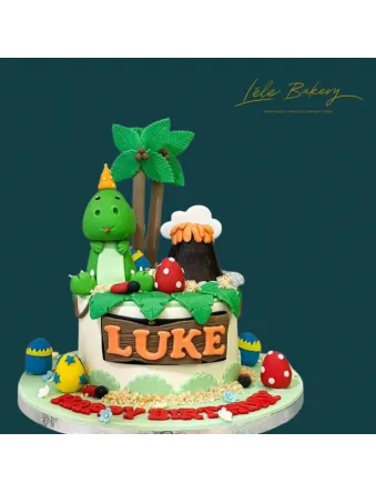 Dinosaur Volcano Cake