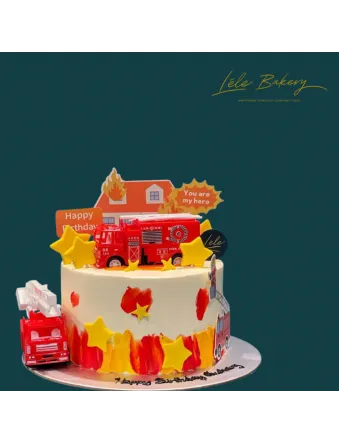 Firefighter Cake, Fire Engine Birthday Cake for Kids