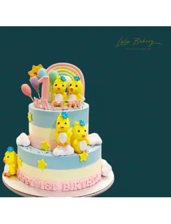 Happy Chicks Rainbow Cake