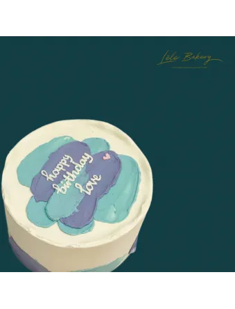 Pastel Blue and Purple Cake
